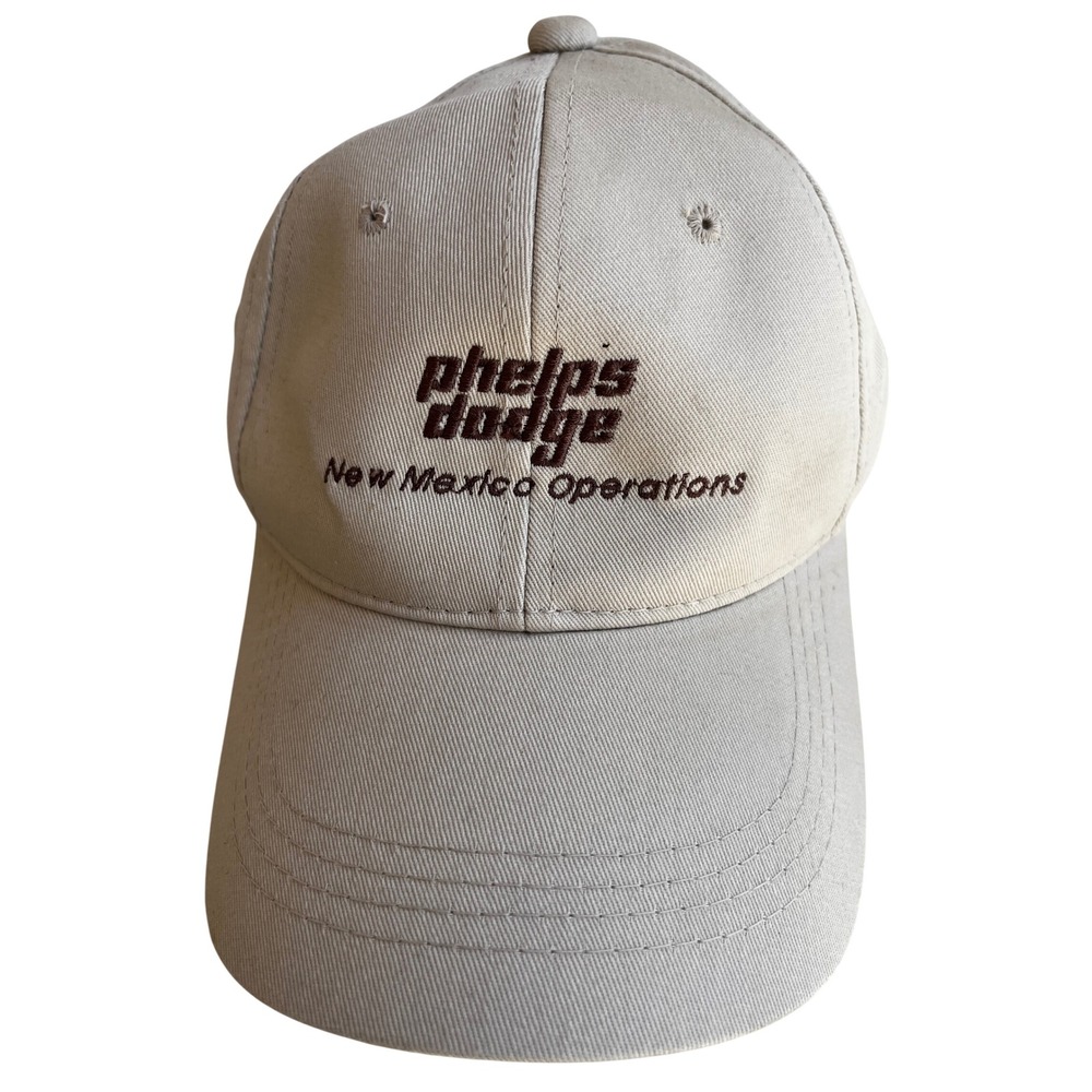 Vintage Phelps Dodge New Mexico Mining Hat Tan Twill Strapback Copper Workwear